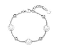 Brosway BPC56 - Pulsera de mujer de bronce chapado en plata, moderna, cadena de eslabones grandes, 20 cm, estilo BPC56
