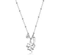 Brosway Collar de mujer de acero con colgante trébol y cristal, modelo BHKN185