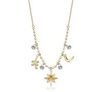 Brosway Collar de mujer de acero con colgantes de estrella, luna y hoja, modelo BHKN190