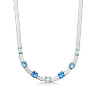 Brosway Collar de mujer de acero inoxidable, cristales colgantes, diseño contemporáneo, cierre de mosquetón, 45 cm, acabado brillante, plateado