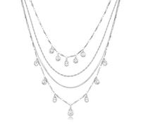 Brosway Collar de mujer de acero, modelo BYM203, gargantilla multihilo con cristales
