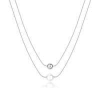 Brosway Collar de mujer de plata con perlas, modelo BPC46, elegante joya para ocasiones especiales