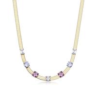Brosway Collar gargantilla Dreaming de acero 316L dorado y cristales amethyst BIG06