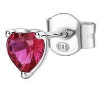 Brosway Pendiente individual de plata para mujer con símbolo de corazón, pendiente individual para mujer, colección Fancy - FPR91, 5mm, Plata de ley, Circonia cúbica