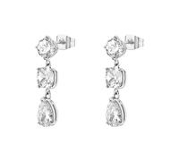 Brosway Pendientes de mujer BIG21, cristal facetado colgante, plata, juego de 3 gotas elegantes