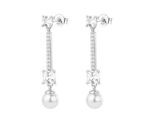 Brosway Pendientes de mujer, pendientes colgantes de plata y Infinite White/perlas | Colección FANCY - FIW175