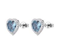 Brosway Pendientes de mujer, pendientes de lóbulo de plata y Cloud Light Blue con símbolo de corazón | Colección FANCY - FCL127