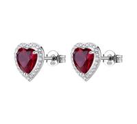 Brosway Pendientes mujer, pendientes de lóbulo de plata y Passion Ruby con símbolo corazón | Colección FANCY - FPR142