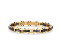 Brosway Pulsera para hombre BBC32, oro y negro con cristales, diseño moderno