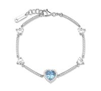 Brosway Pulsera para mujer, pulsera rígida de plata y Cloud Light Blue con símbolo de corazón | Colección Fancy - FCL126