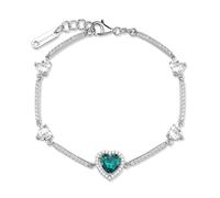 Brosway Pulsera para mujer, pulsera rígida de plata y Life Green con símbolo de corazón | Colección Fancy - FLG145