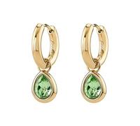 Brosway Symphonia BYM217 - Pendientes de acero inoxidable chapado en oro de 14 K PVD y cristales verdes, oro y verde, 2,6 cm