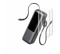 BROTECT Protector Pantalla Completa para Anker Laptop Powerbank A1695 2 Unidades - 3D Curvo