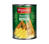 Brotes de bambú en mitades 300 g escurrido en lata 540 g Ingrediente asiático crujiente para wok ramen sopas y guisos