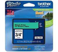 Brother 18 mm negro sobre verde TZe P-touch cinta para Brother PT-1950, PT1950