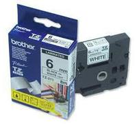 Brother black on white gloss laminated tape, 6mm cinta para impresora