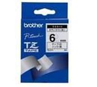 Brother black on white gloss laminated tape, 6mm cinta para impresora