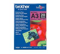 Brother BP71GA3 - Pack de 20 hojas de papel fotográfico Glossy Premium A3 (260 g/m2)