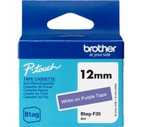 Brother BTAGF35 Cinta blanco sobre morado, Ancho 12 mm