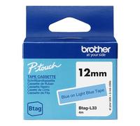 Brother Btag-L33 cinta no laminada azul sobre azul claro 12 mm