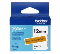 Brother BTAGT31 Cinta negro sobre naranja, Ancho 12 mm