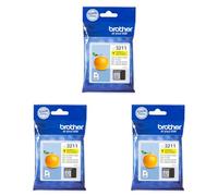 Brother Cartucho de Tinta Compatible LC-3211C Cian (Paquete de 3)