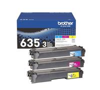 Brother Cartuchos de tóner Originales TN635C, TN635M, TN635Y de Rendimiento estándar, Cian/Magenta/Amarillo, TN635, Paquete de 3