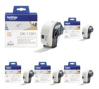 Brother DK-11201 Etiquetas de dirección, 29 x 90 mm Blanco 400 Etiquetas/Rodillo (Paquete de 5)