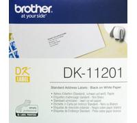 Brother DK11201, Etiquetas Precortadas de Dirección Estándar (Papel Térmico), 400 Etiquetas Blancas de 29 x 90 mm