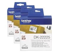 Brother DK22225 - Cinta continua de papel térmico (blanca), Ancho: 38 mm, Longitud: 30.48 m, Para impresoras de etiquetas QL (Paquete de 3)