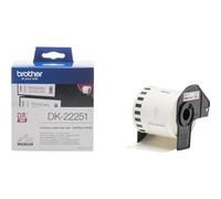 Brother DK22251 - Cinta continua de papel térmico con impresión a negro y rojo (blanca) para impresoras de etiquetas QL, ancho: 62 mm. longitud: 15,24m