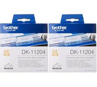 Brother Etiquetas Papel PRECORTADA DK11204 17 X 54 MM MULTIPROPOSITO 400 Etiquetas (Paquete de 2)
