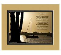 Brother Gift with You Have Touched My Life in Many Ways, by Being The Wonderful Brother You are Poem, Boats at Dusk Photo, 8x10 Matted. Special Birthday or for Brother.