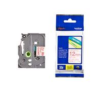 Brother Gloss Laminated Labelling Tape - 12mm, Red/Clear - Cintas para impresoras de etiquetas (Red/Clear, TZ, 1,2 cm, 8m)