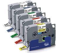 Brother gloss laminated tape - 9mm, black/blue - cintas para impresora