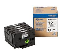 Brother HGe-231V5 Cinta de alta calidad | negro sobre blanco | 12 mm | 5 unidades (original)