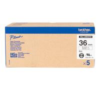 Brother HGE261V5 - Cinta, color negro y blanco 5 x 36 mm x 8 m