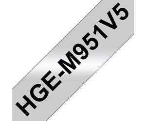 BROTHER HGEM951V5 24mmx8m Silver Matte Black Laminate Tape Cassette for P-touch Printers
