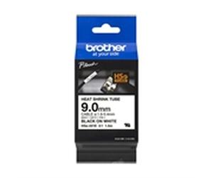 Brother HSe-221E cinta termorretráctil negro sobre blanco (9mm)