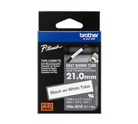 Brother HSe-251E cinta termorretráctil negra sobre blanca 21 mm (original)