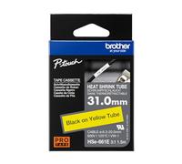 Brother HSE661E. Cinta Tubo termorretráctil. Texto Negro sobre Fondo Amarillo. Ancho: 31mm. Longitud: 1,5m. Cable Recomendado: Ø 6,3mm a 20mm.