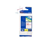 BROTHER Labelling Tape, Red on White, 36 mm 36 mm Red on White