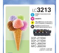 Brother - LC-3213VAL cartucho de tinta 4 pieza(s) Original Alto rendimiento (XL) Negro, Cian, Magenta, Amarillo