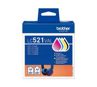 Brother Cartucho de tinta LC-521VAL Multipack 4 colores Negro/Cian/Magenta/Amarillo Original