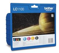 Brother LC1100 - Pack de 4 cartuchos de tinta BK/C/M/Y (duración hasta 450 págs/negro y 325 págs/color según ISO/IEC 24711)