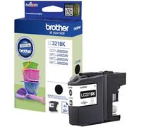 Brother LC221BKBP, Cartucho de tinta negro original para las impresoras DCPJ562DW, MFCJ480DW y MFCJ880DW, Duración estimada: hasta 260 páginas (según ISO/IE 24711)