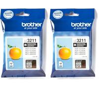 Brother LC3211BK, Cartucho de Tinta Negro Original para Las impresoras DCPJ572DW, MFCJ491DW, MFCJ497DW, MFCJ890DW y MFCJ895DW, Duración Estimada: hasta 200 páginas (según ISO/IE 24711) (Paquete de 2)