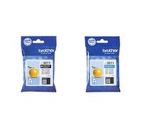 Brother LC3211BK Cartucho de Tinta Negro Original para Las impresoras + LC3211C Cartucho de Tinta Cian Original para Las impresoras duración Estimada hasta 200 páginas (según ISO/IE 24711)