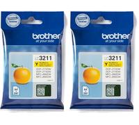 Brother LC3211Y Cartucho de Tinta Amarillo para Las impresoras DCPJ572DW, MFCJ491DW, MFCJ497DW,MFCJ890DW y MFCJ895DW, Duración Estimada: hasta 200 páginas (según ISO/IE 24711) (Paquete de 2)