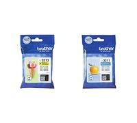 Brother LC3213Y Cartucho de Tinta Amarillo Original para Las impresoras + LC3211C Cartucho de Tinta Cian Original para Las Impresora duración Estimada hasta 200 páginas (según ISO/IE 24711)